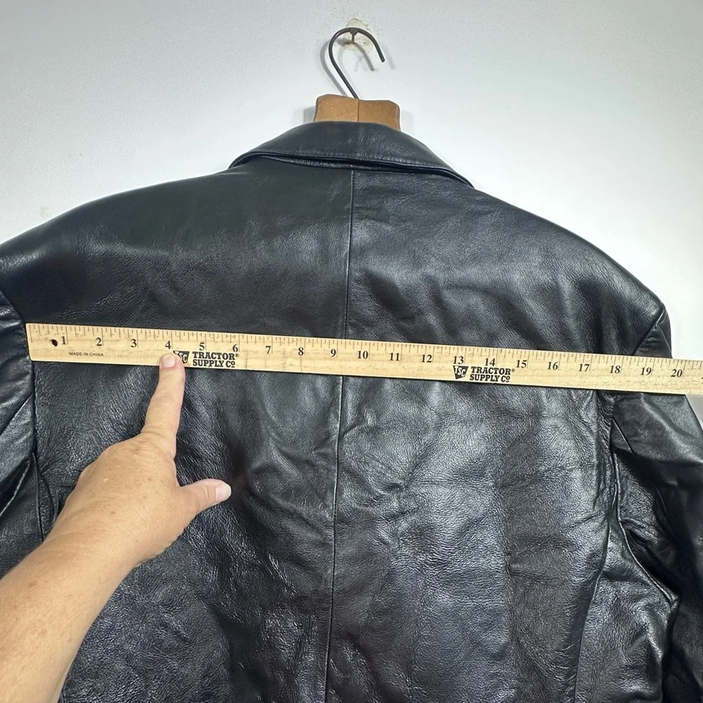 Stafford Executive Black Genuine Leather Men's Blazer Jacket RN93677 Sz‎ M